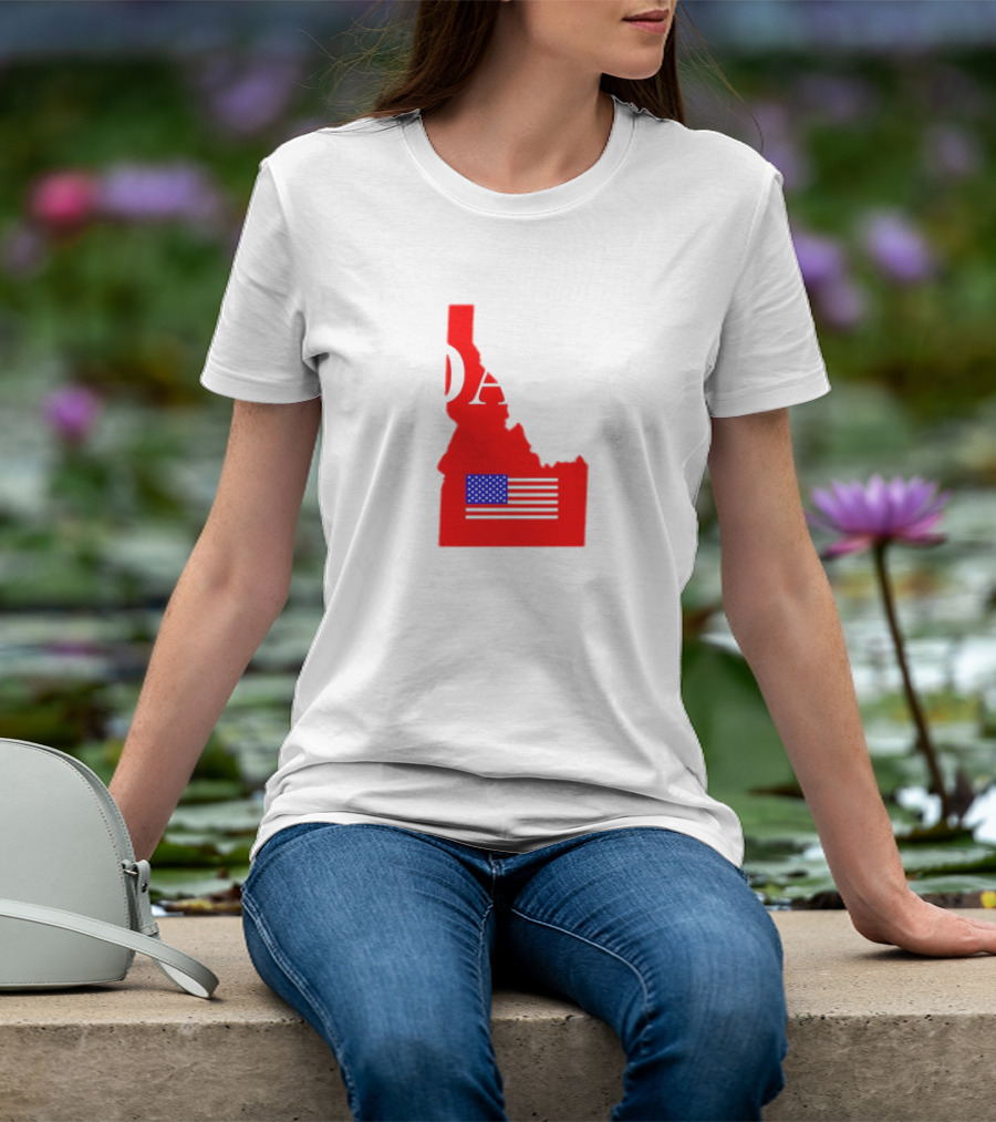 Don’t California My Idaho Red State Outline With American Flag T-Shirt