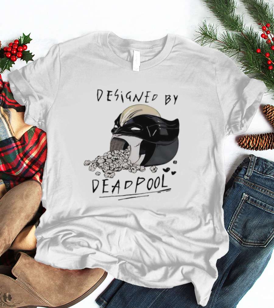 Marvel Designed By Deadpool Popcorn Vintage T-Shirt