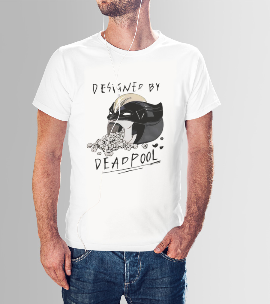 Marvel Designed By Deadpool Popcorn Vintage T-Shirt