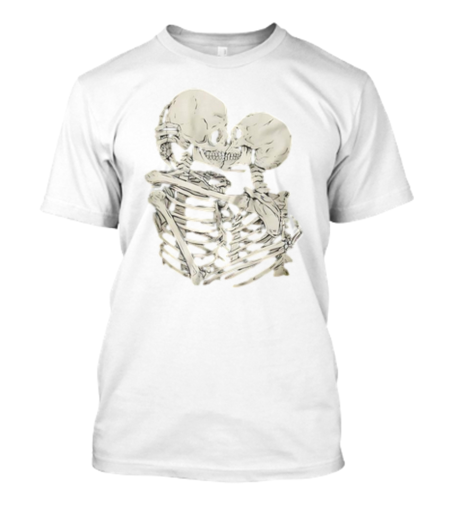 Skeletons Kissing Embrace T-Shirt