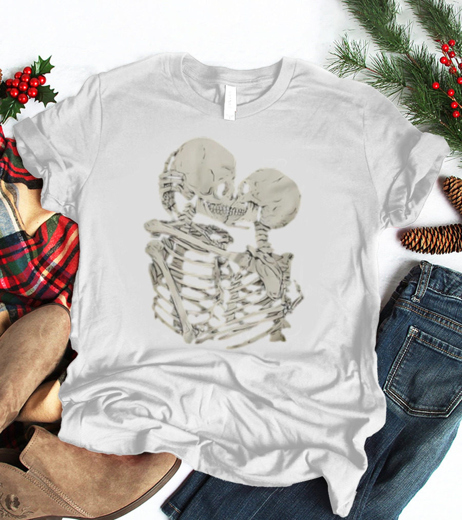 Skeletons Kissing Embrace T-Shirt