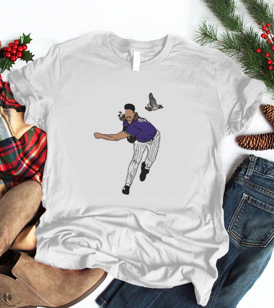 Randy Johnson Bird Collision Moment Baseball T-Shirt