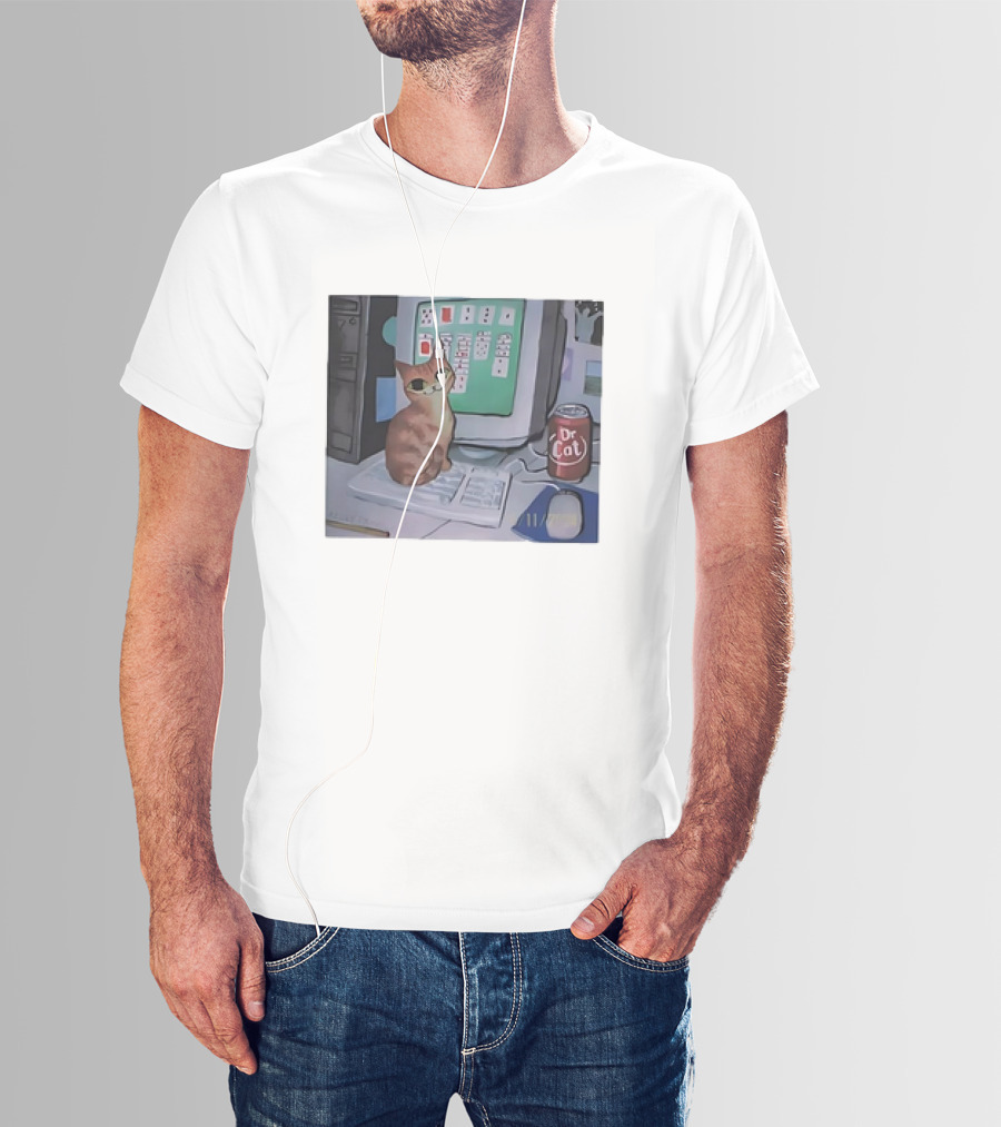 Cat Kelly Pringle Dr Cat Computer Solitaire T-Shirt