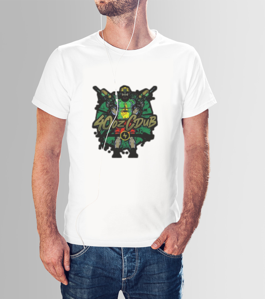 40ozCDub RemixDub Guns Warrior Power T-Shirt