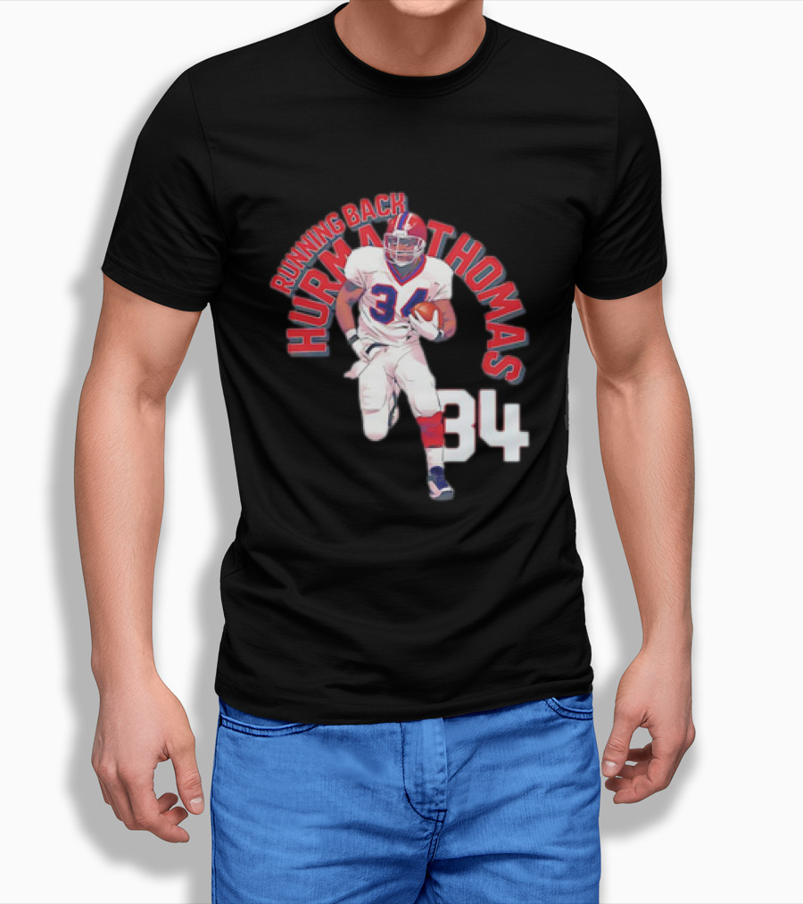 Thurman Thomas Buffalo Bills Running Back 34 Vintage NFL Football T-Shirt
