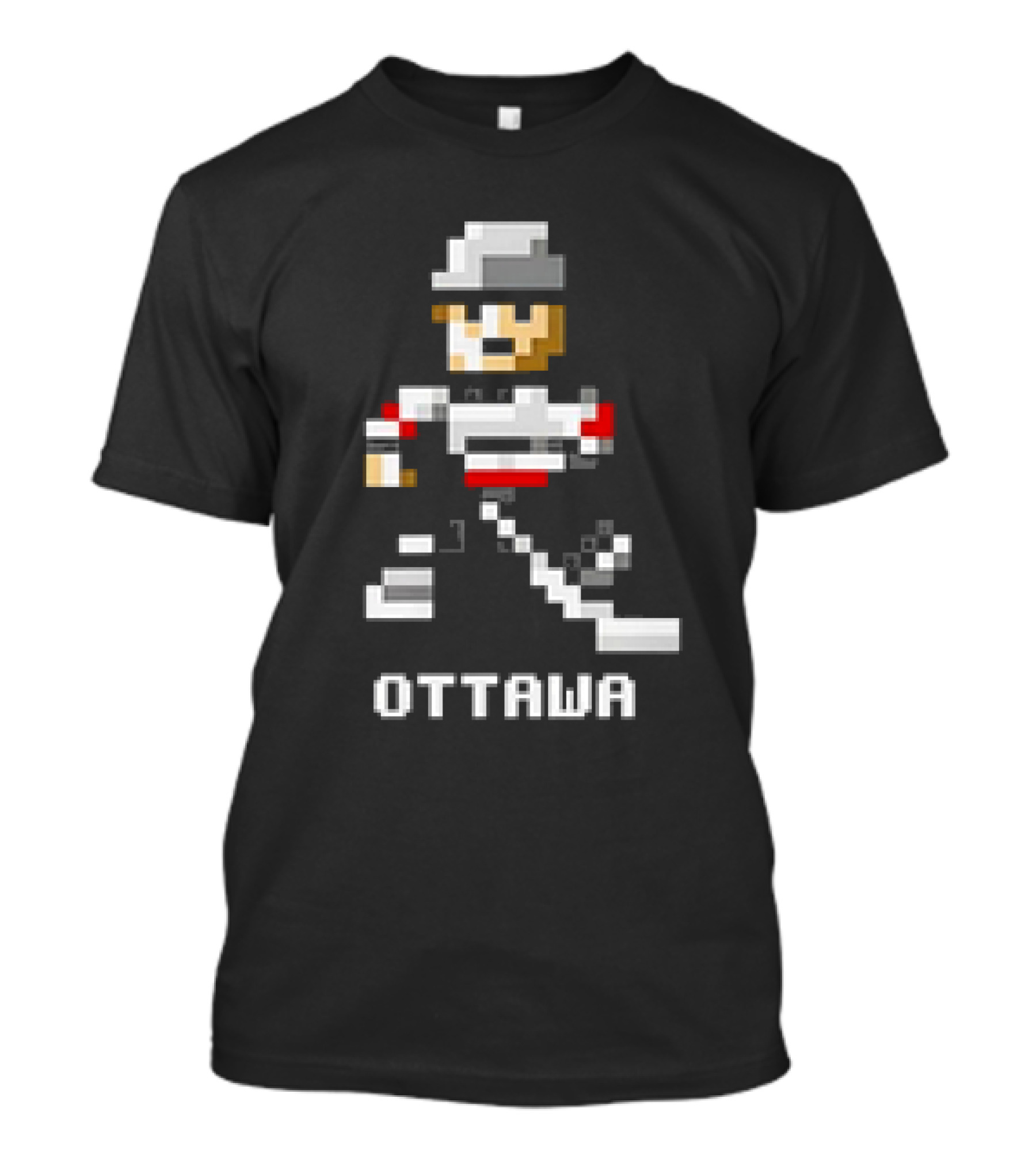 Ottawa 8-Bit Hockey Player Pixel T-Shirt
