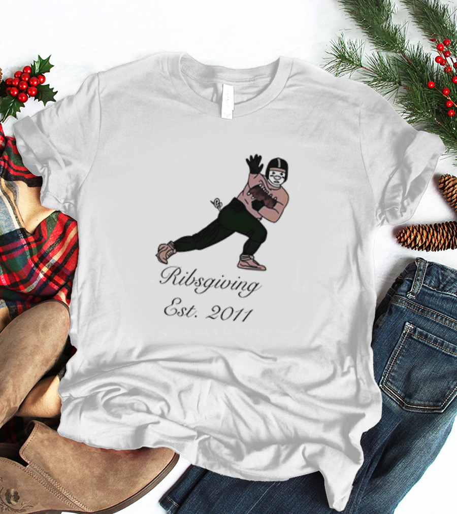 Green Pig Ribsgiving Est. 2011 Football Player T-Shirt