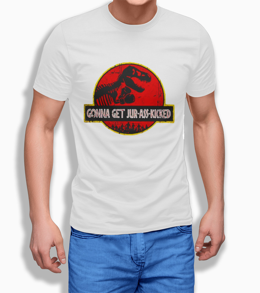 Gonna Get Jur-Ass-Kicked Dinosaur Boxing Red T-Shirt