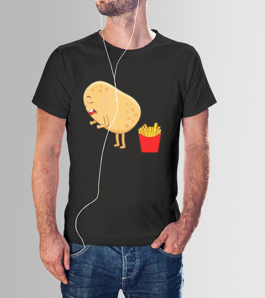 Potato Poops Fries Funny Cartoon T-Shirt