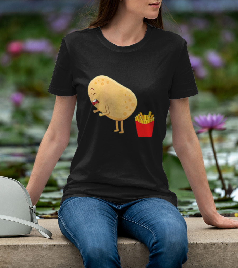 Potato Poops Fries Funny Cartoon T-Shirt