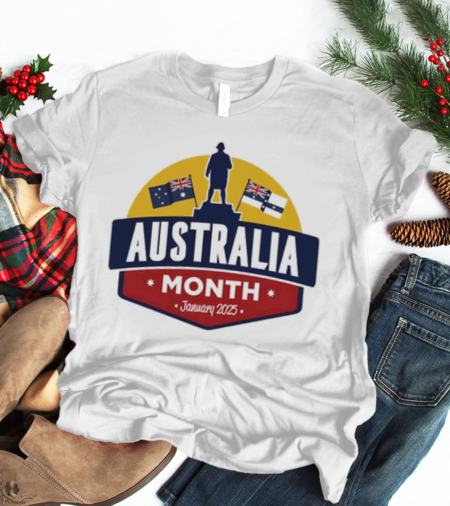 Australia Month Celebration January 2025 With Flags T-Shirt