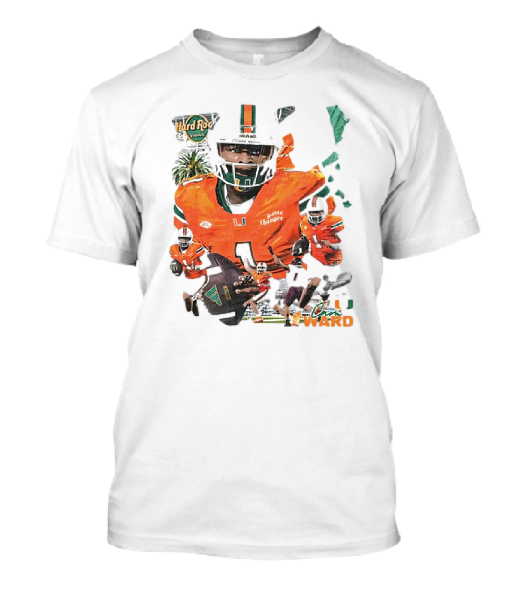Cam Ward Miami Hurricanes Hard Rock Stadium Football T-Shirt
