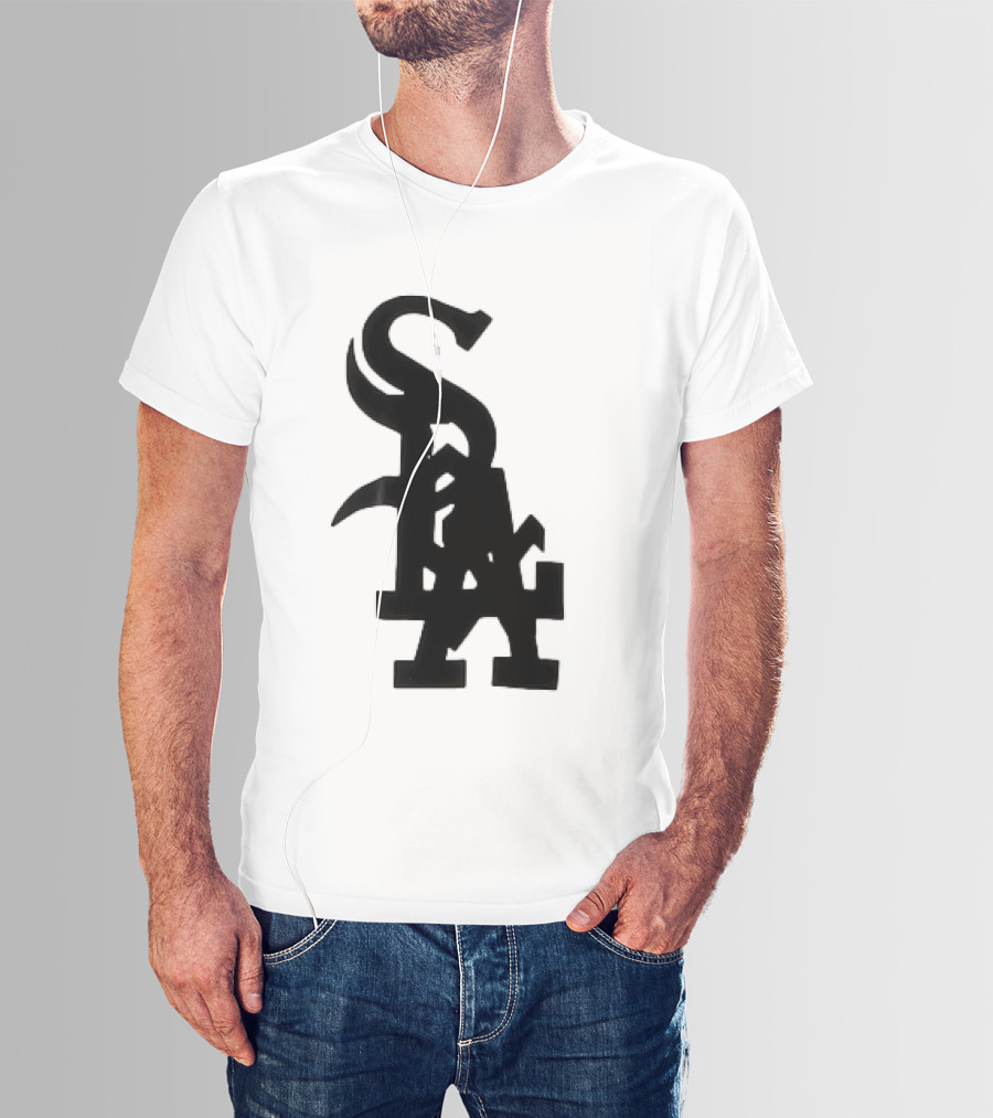 Chicago White Sox And Los Angeles Dodgers Logo Combination T-Shirt