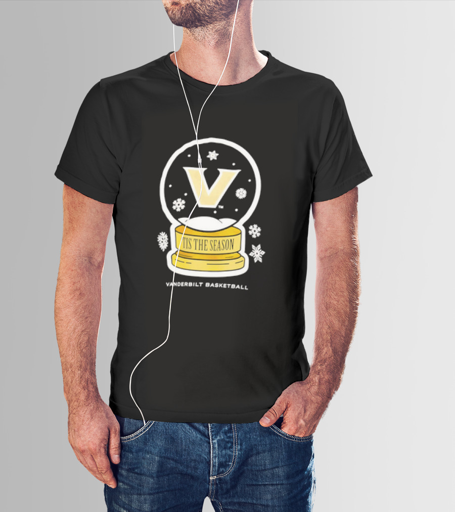 Vanderbilt Basketball Tis The Season Christmas Snow Globe T-Shirt
