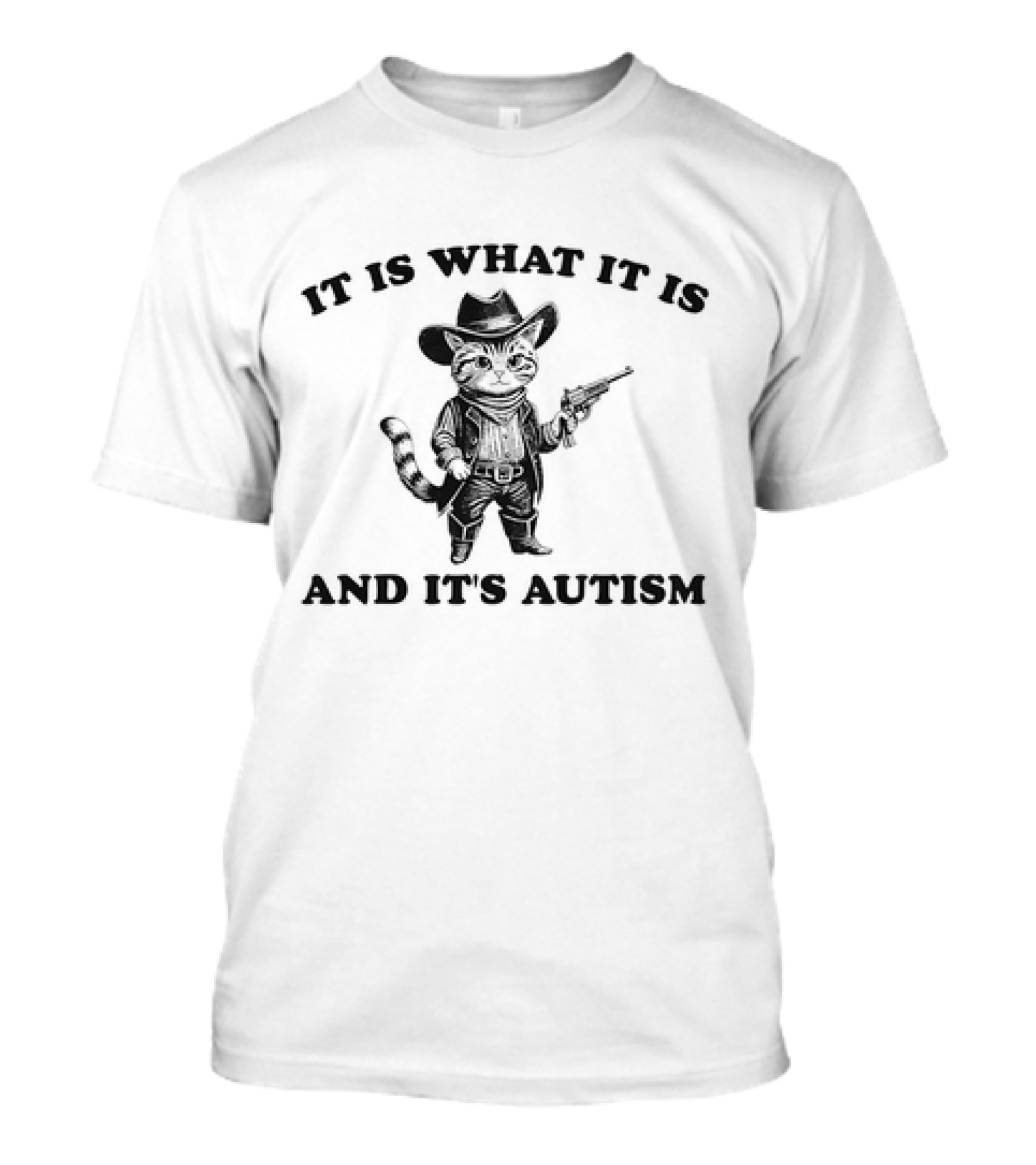 It Is What It Is And It's Autism Cat Vintage Cowboy T-Shirt