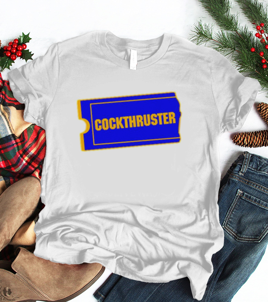 COCKTHRUSTER Blue And Yellow Ticket T-Shirt