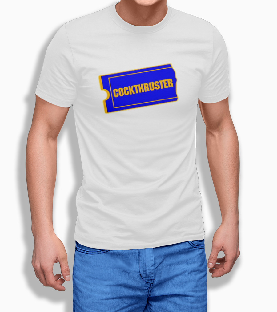 COCKTHRUSTER Blue And Yellow Ticket T-Shirt