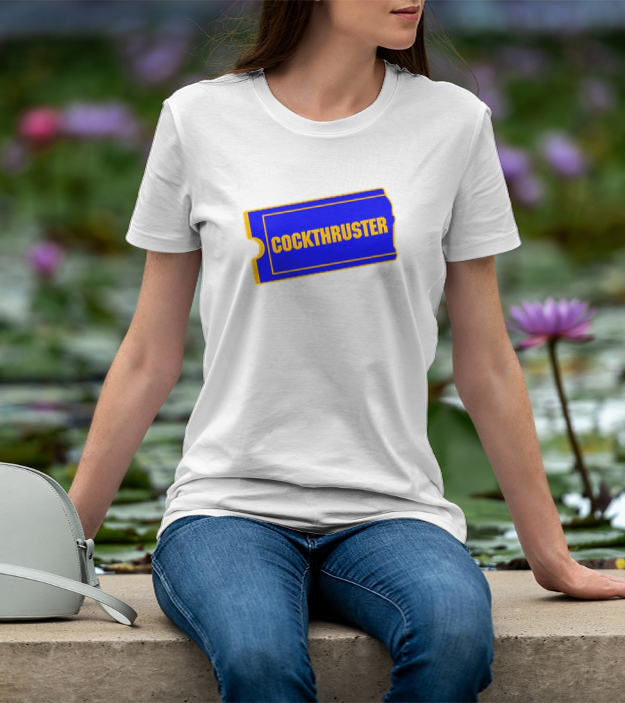 COCKTHRUSTER Blue And Yellow Ticket T-Shirt