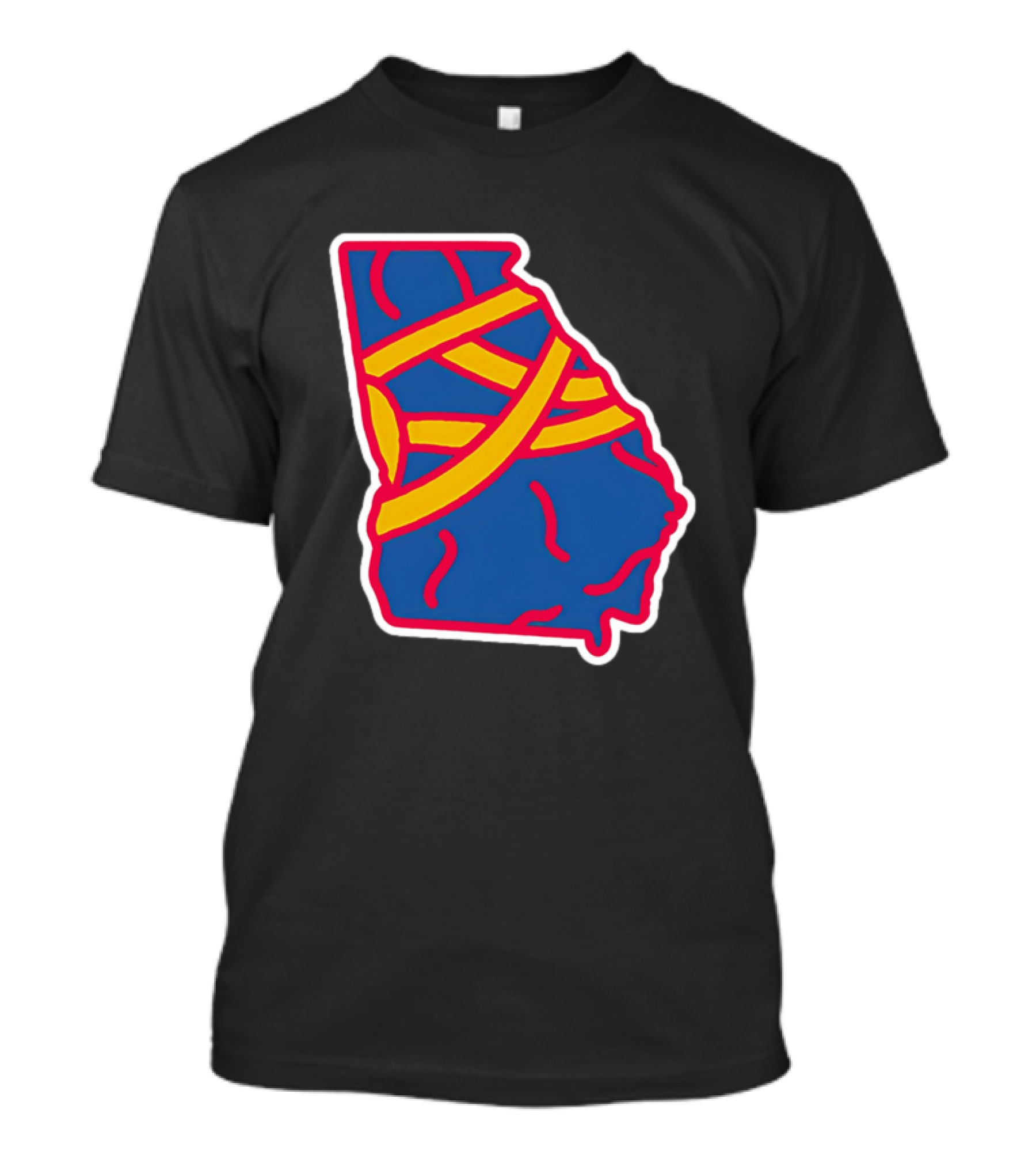 Friday Red State Stripe Atlanta Baseball Georgia Map T-Shirt