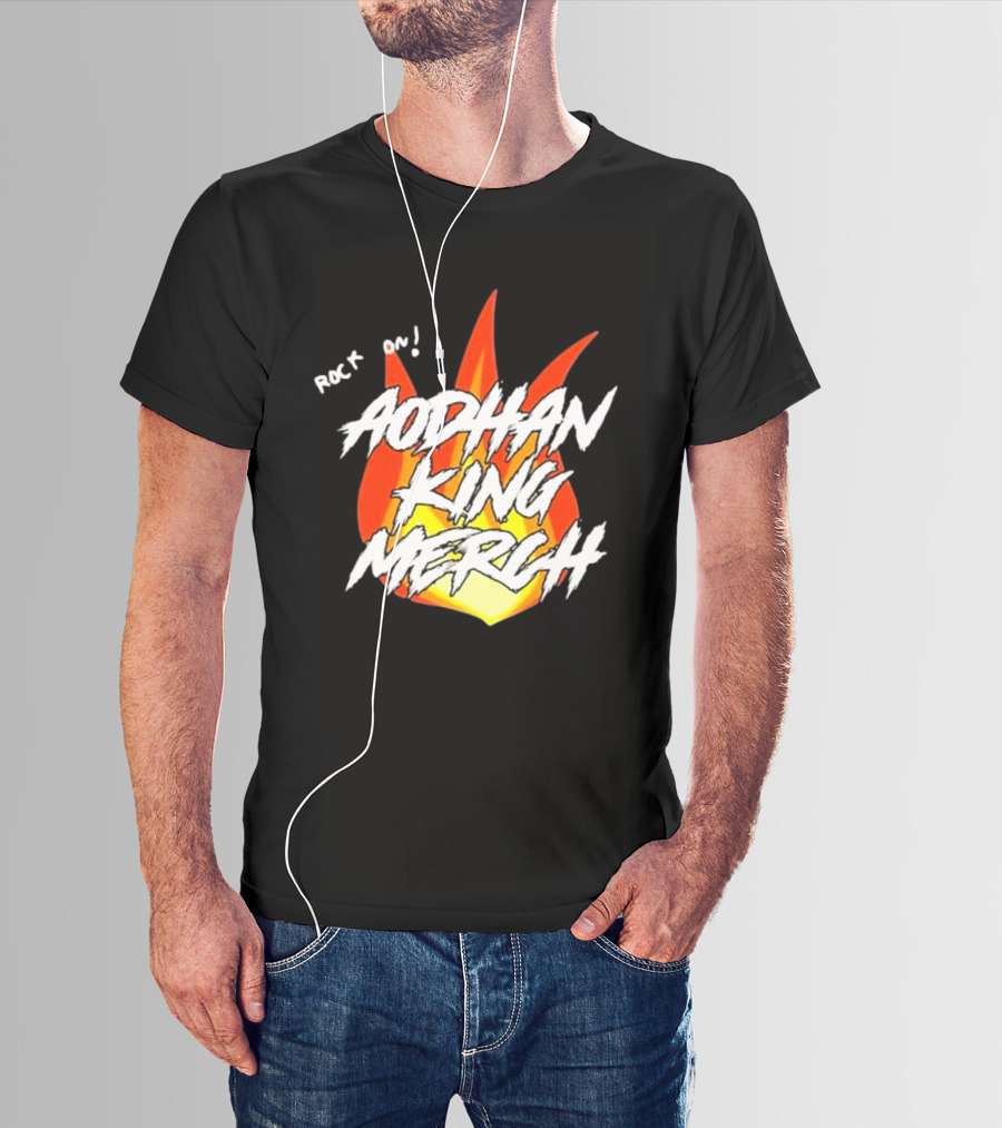 Aodhan King Rock On Flames Merch T-Shirt