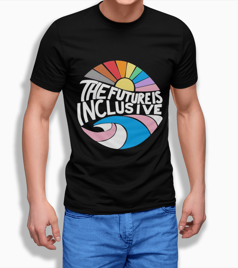 The Future Is Inclusive Rainbow Pride Wave Sunburst T-Shirt