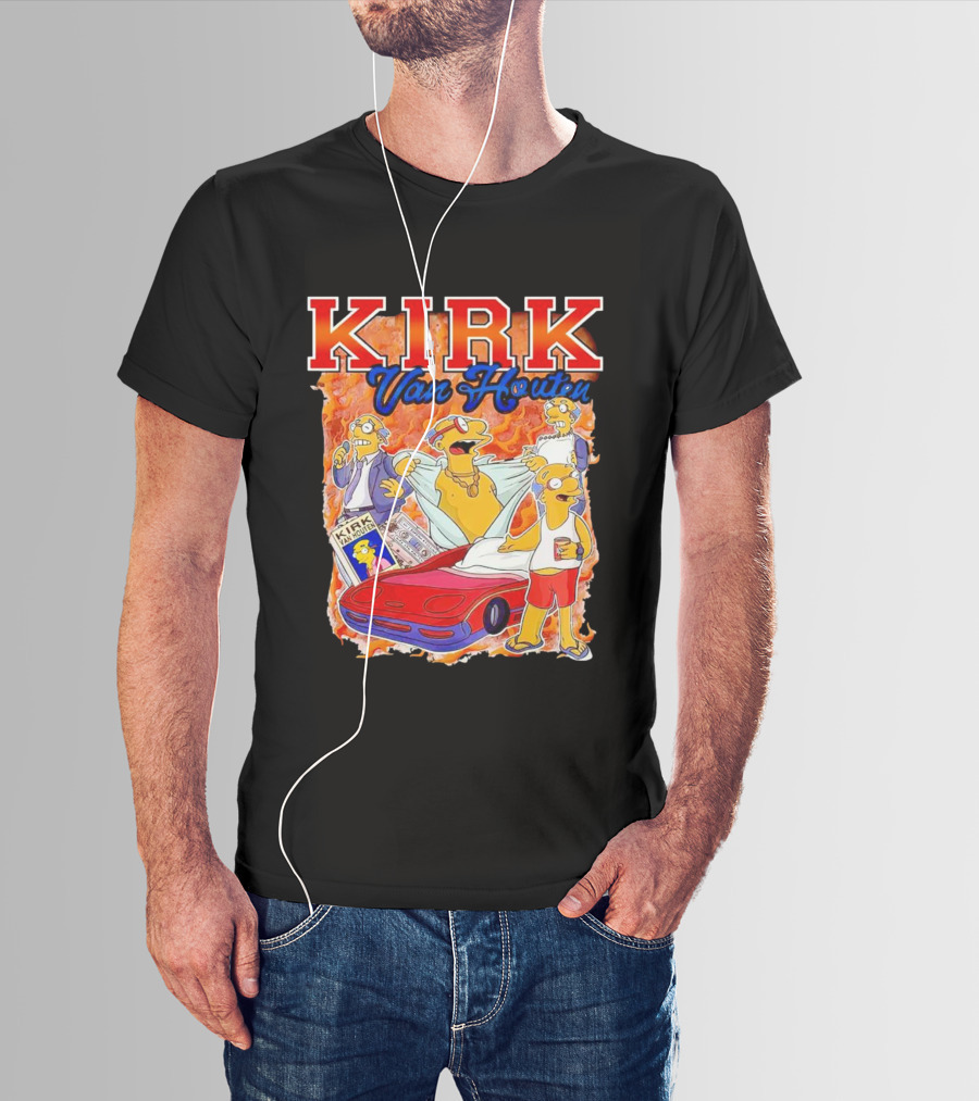 Kirk Van Houten Vintage Comic Car Flames Drink T-Shirt