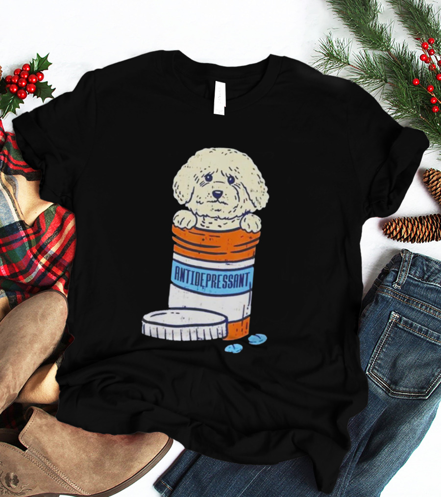 Bichons Frises Antidepressant Dog In Pill Bottle T-Shirt
