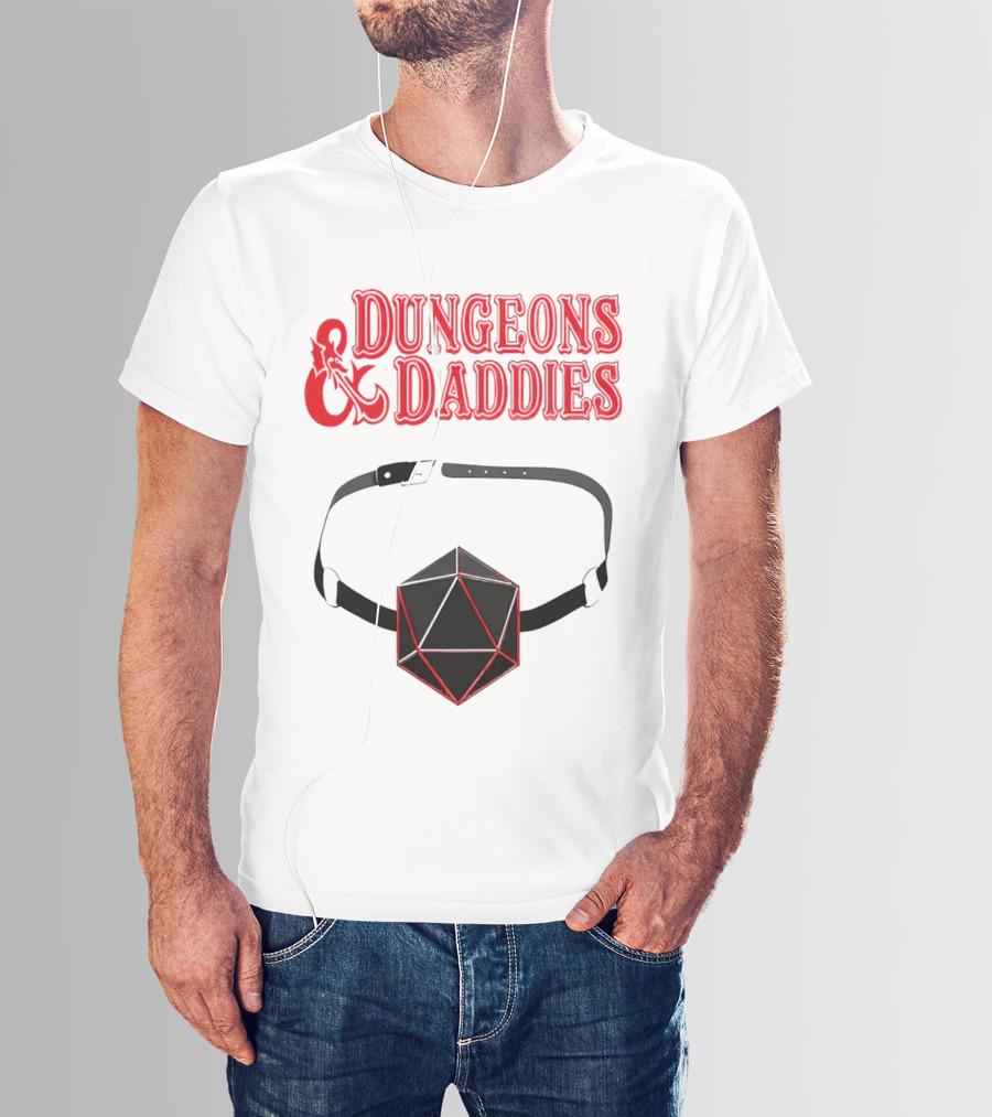 Dungeons And Daddies Headlamp Dice T-Shirt