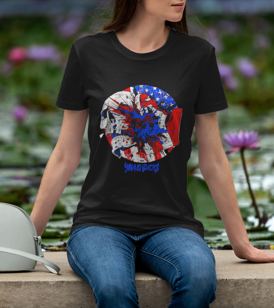 Young Bucks AEW Explosive American Skull Burst T-Shirt