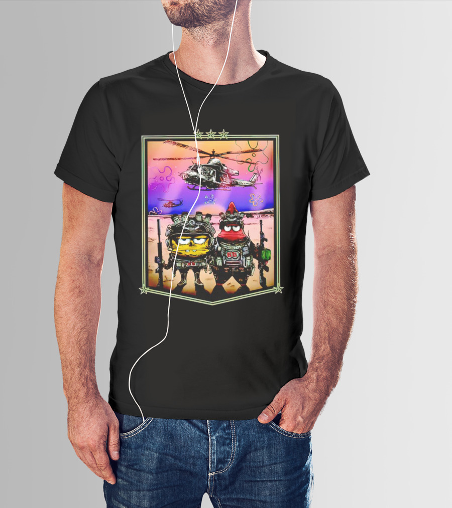SpongeBob Patrick Military Helicopter Goofy Goobers T-Shirt