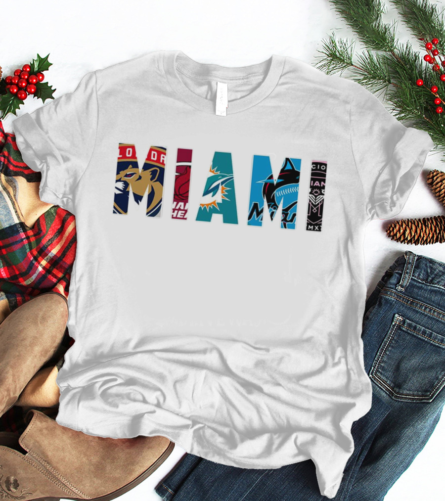 MIAMI Panthers Heat Dolphins Marlins Inter Miami T-Shirt