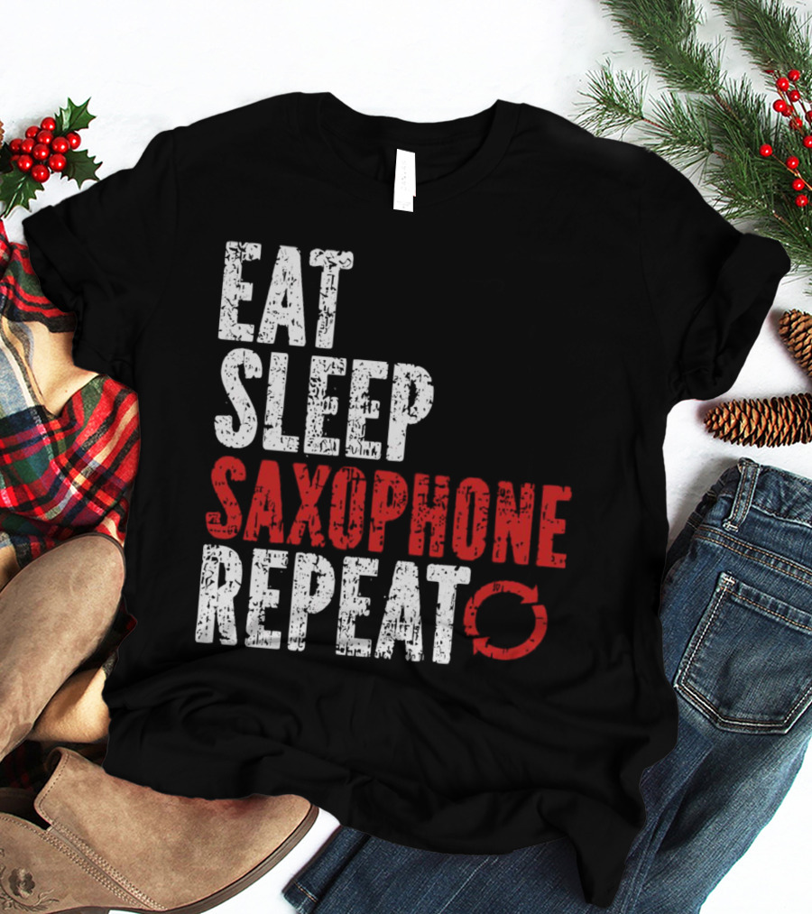 Eat Sleep Saxophone Repeat Halloween T-Shirt