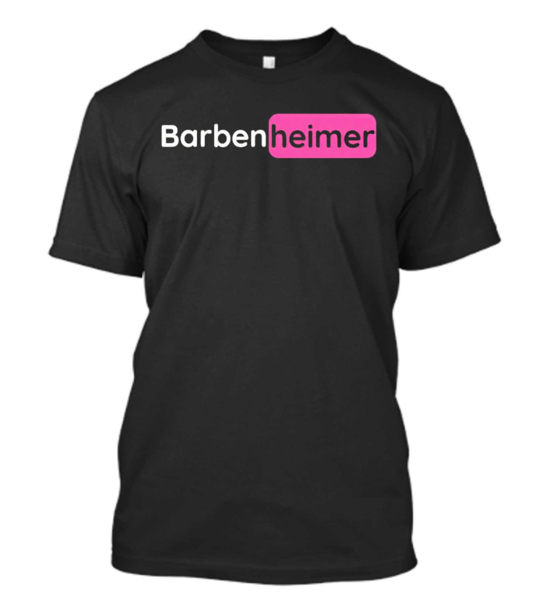 Barbenheimer Text Minimalist Black And Pink T-Shirt