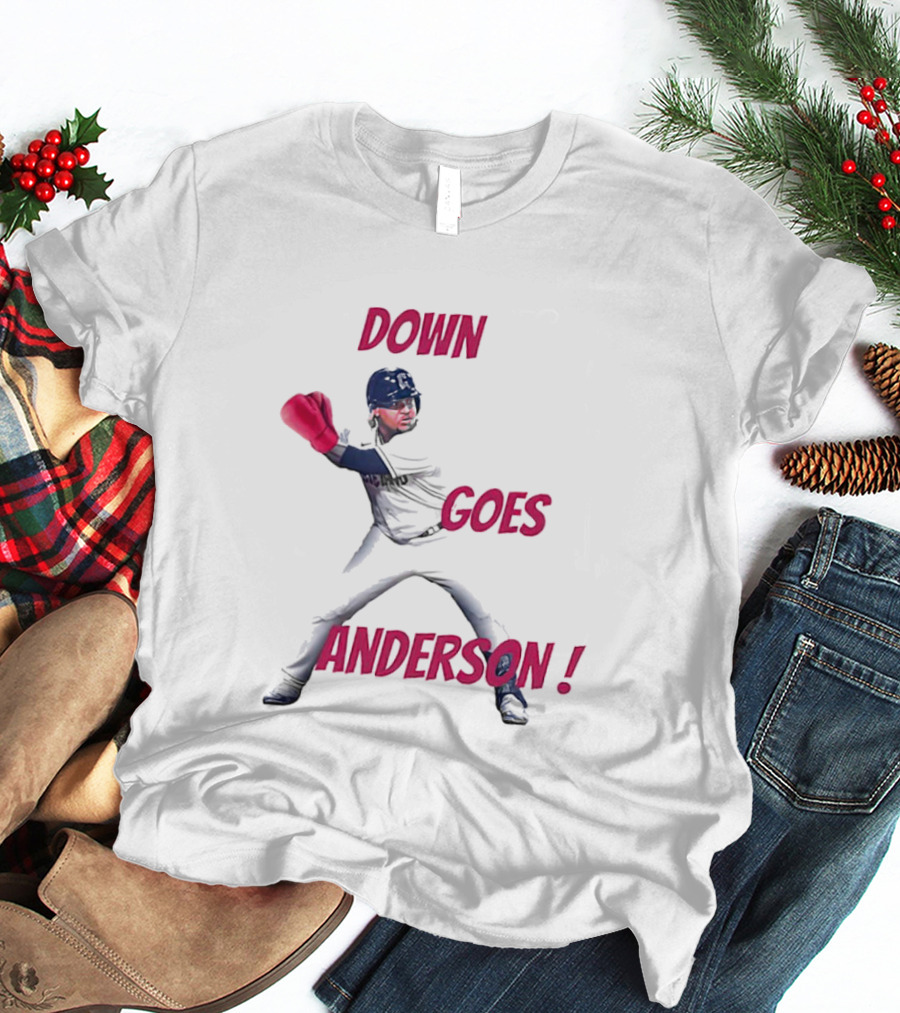 Down Goes Anderson Jose Ramirez Baseball Punch T-Shirt