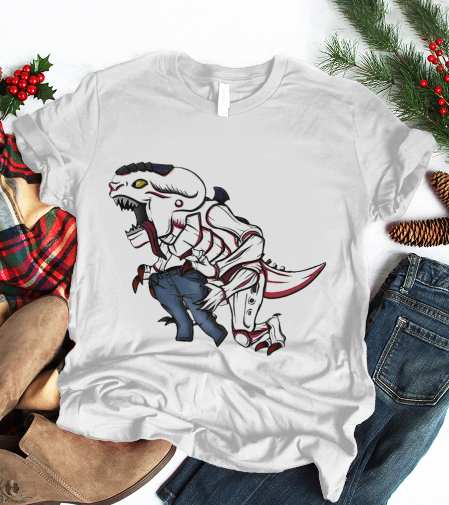 Jeanstealer Dinosaur Creature Carrying Blue Pants T-Shirt
