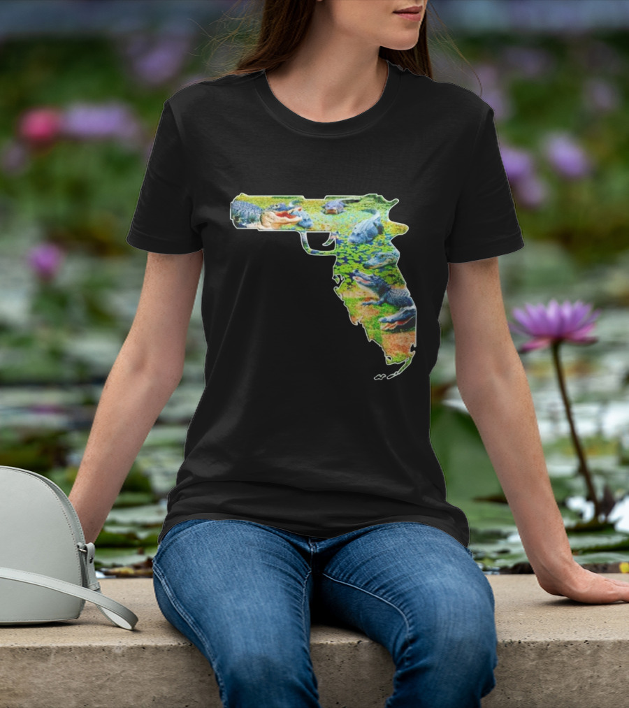Florida Alligator Shape Gun T-Shirt