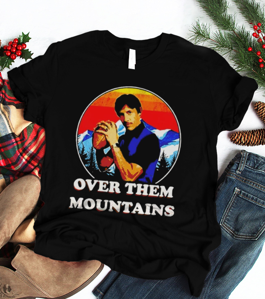 Uncle Rico Over Them Mountains Vintage Retro Football Scene T-Shirt