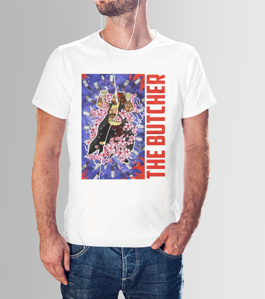 THE BUTCHER Cherry Blossom Blades Power Stance T-Shirt