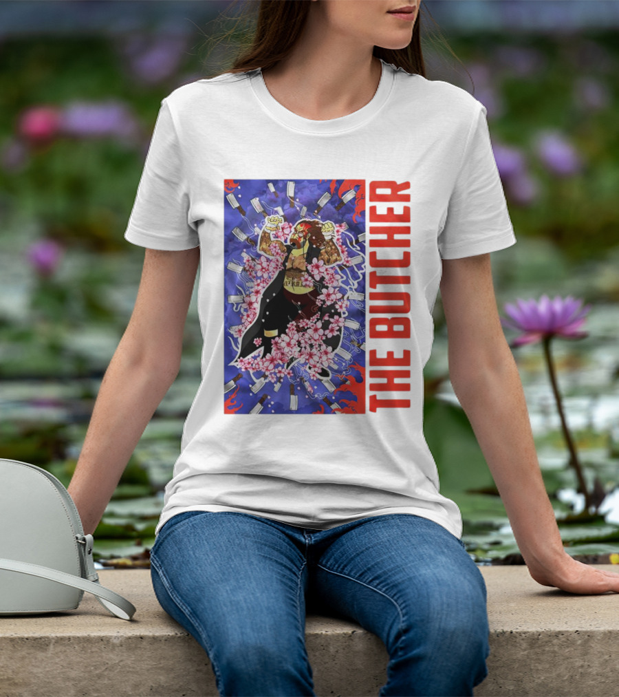 THE BUTCHER Cherry Blossom Blades Power Stance T-Shirt