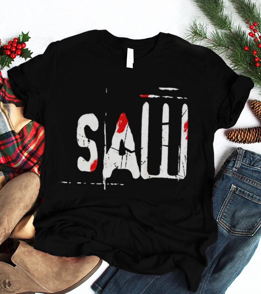 Saw Horror Bloody Lettering T-Shirt