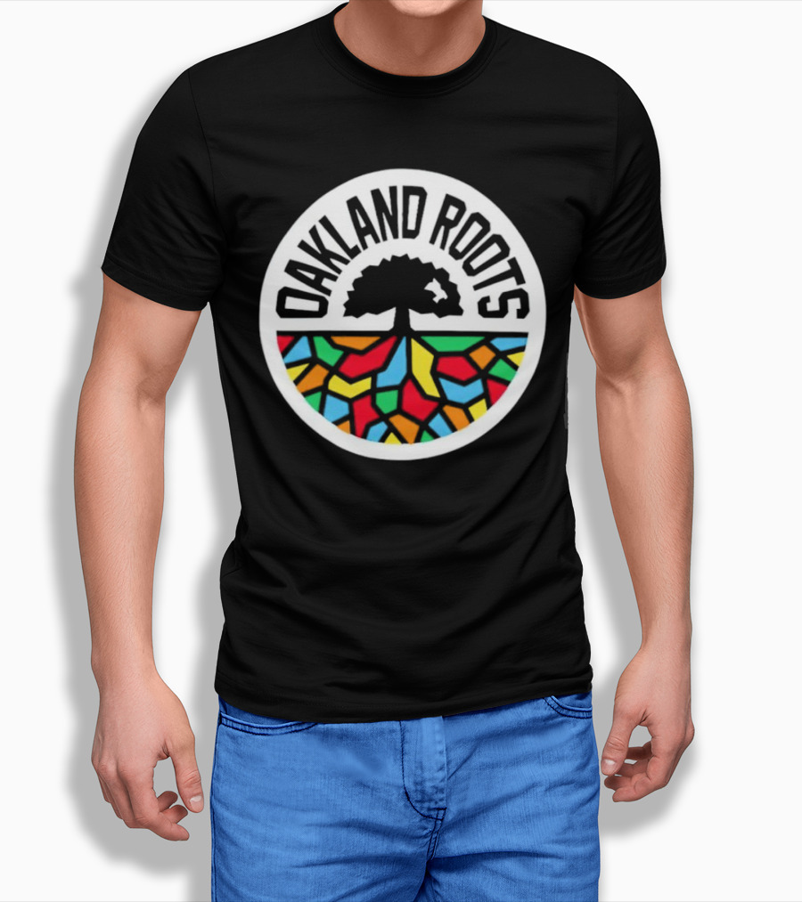 Oakland Roots Tree with Colorful Geometric T-Shirt