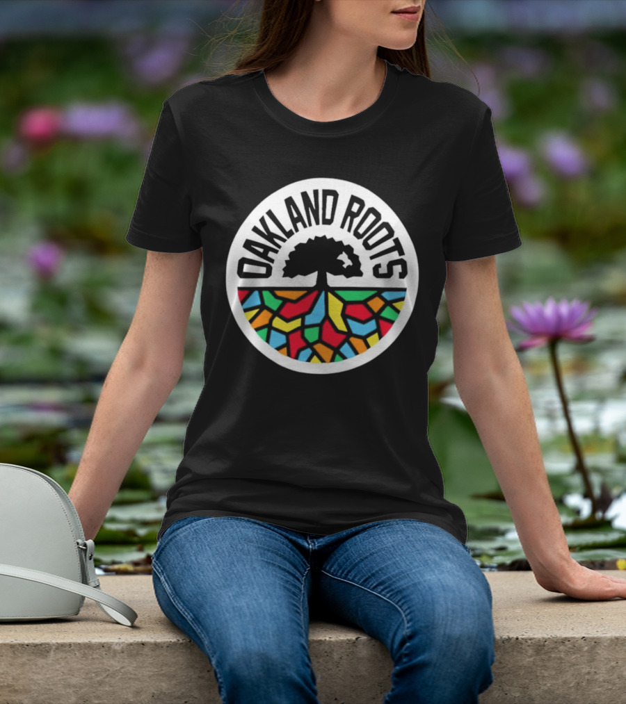 Oakland Roots Tree With Colorful Geometric T-Shirt