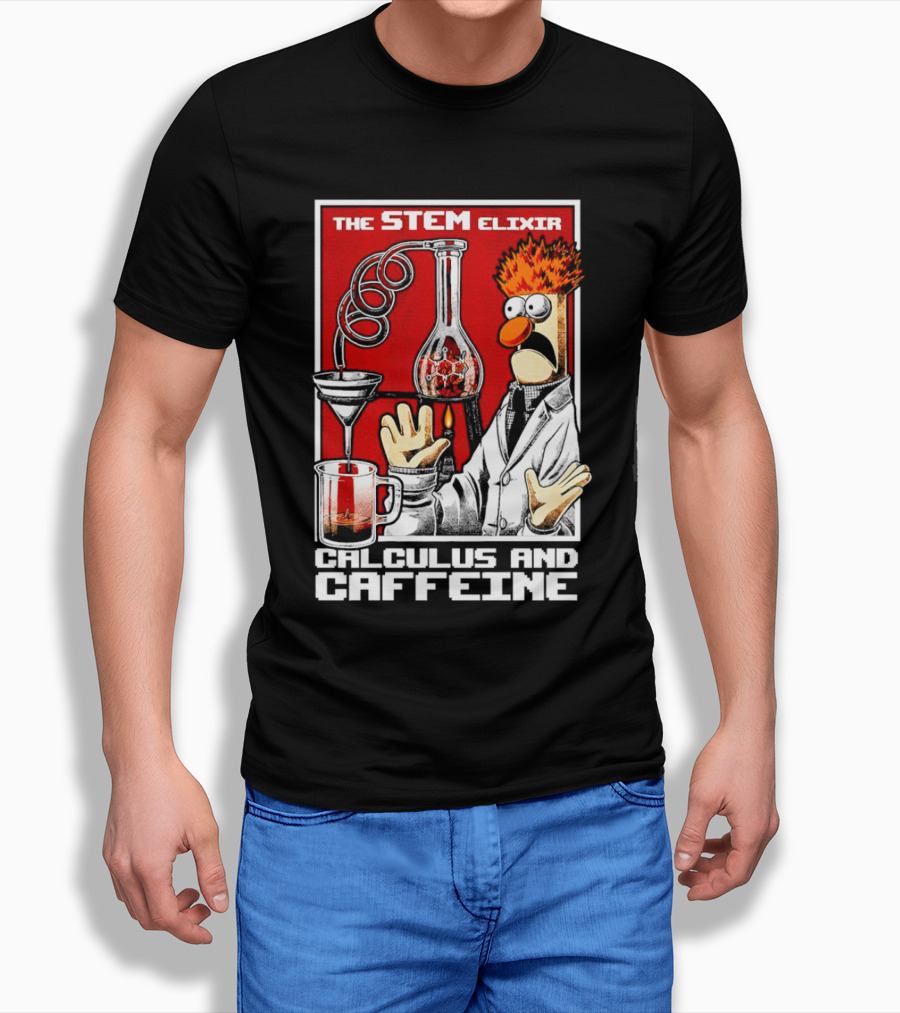 The STEM Elixir Calculus And Caffeine Beaker Character T-Shirt