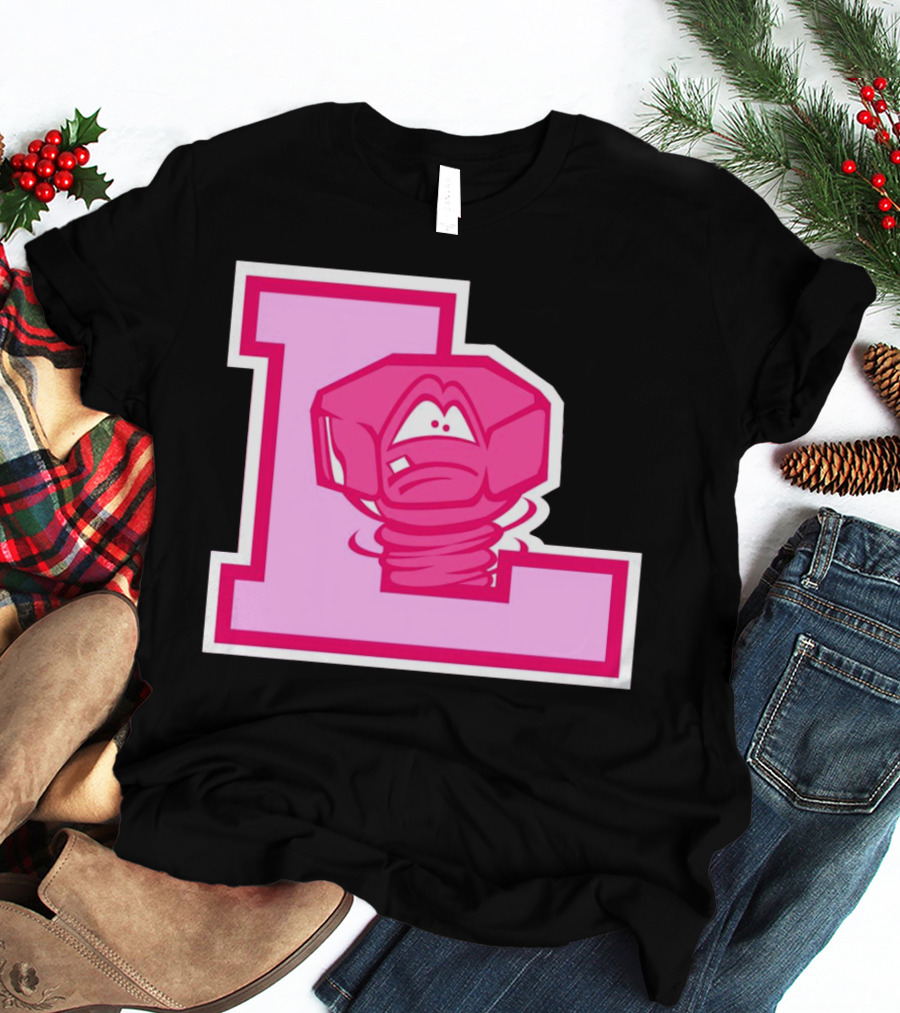 Lansing Lugnuts Pink L Logo Retro T-Shirt