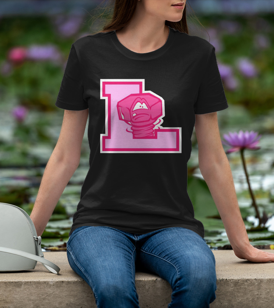 Lansing Lugnuts Pink L Logo Retro T-Shirt