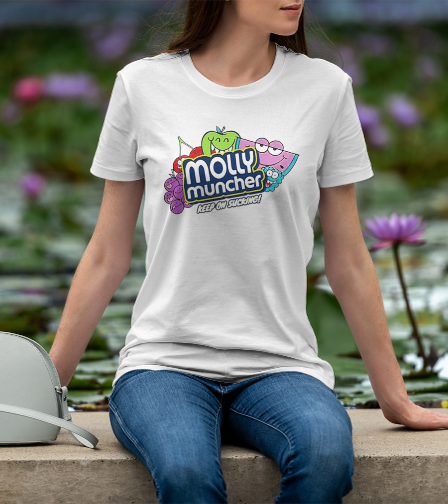 Molly Muncher Keep On Sucking Fruit Characters T-Shirt