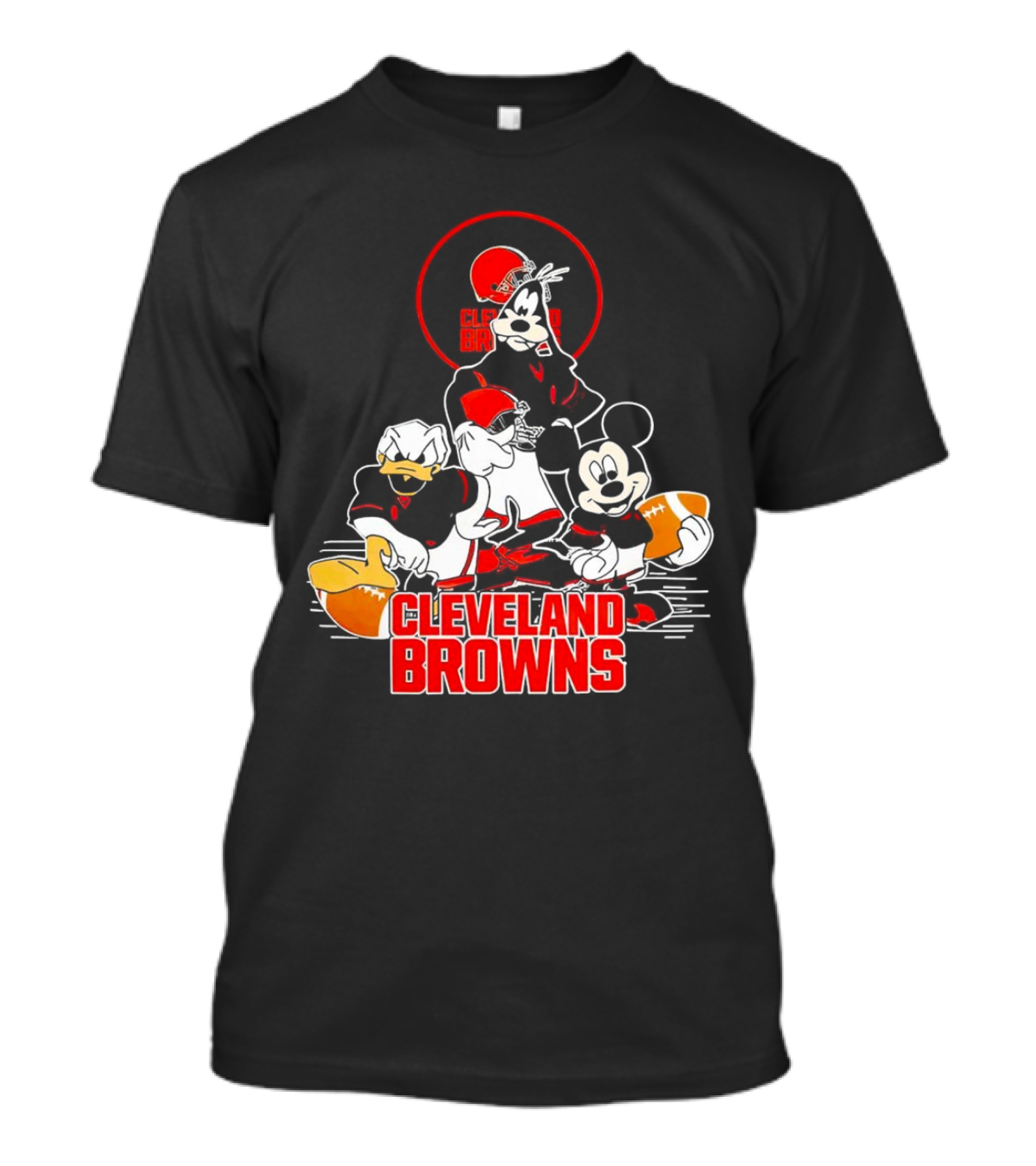 Cleveland Browns NFL Mickey Mouse Donald Duck Goofy Football Team T-Shirt