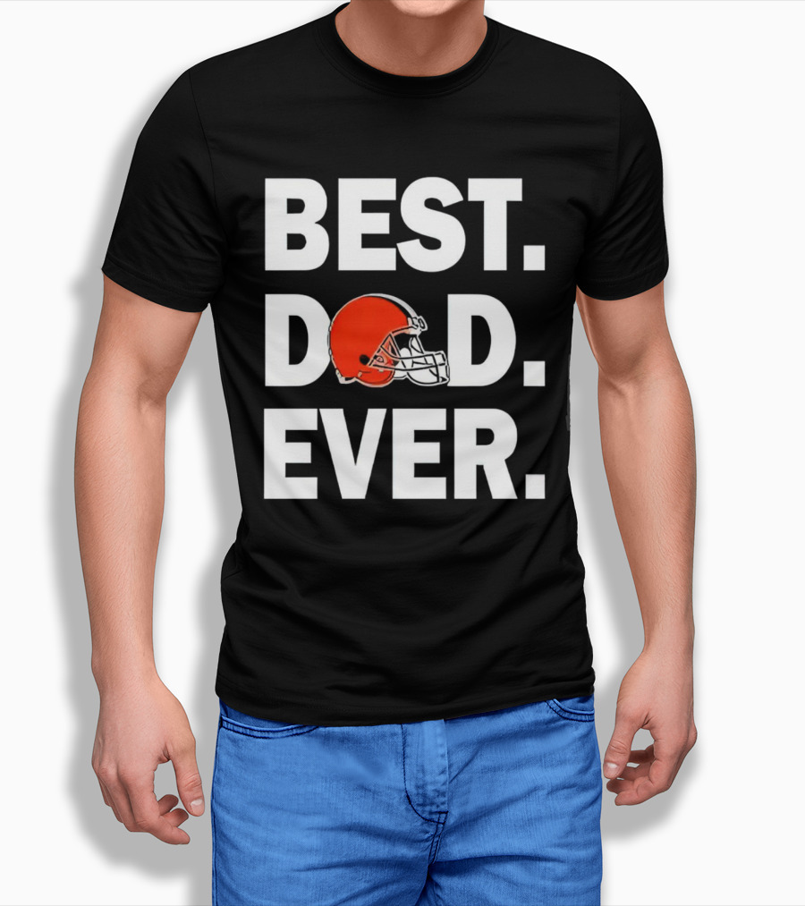 Cleveland Browns Best Dad Ever Football Helmet T-Shirt