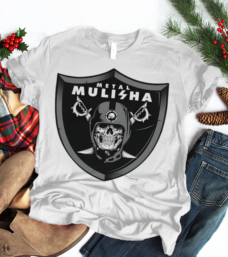 Las Vegas Raiders Skull Metal Mulisha Shield Halloween Helmets Swords T-Shirt