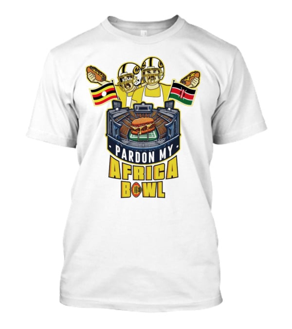 Pardon My Africa Bowl Football Players Burger Stadium Flags T-Shirt